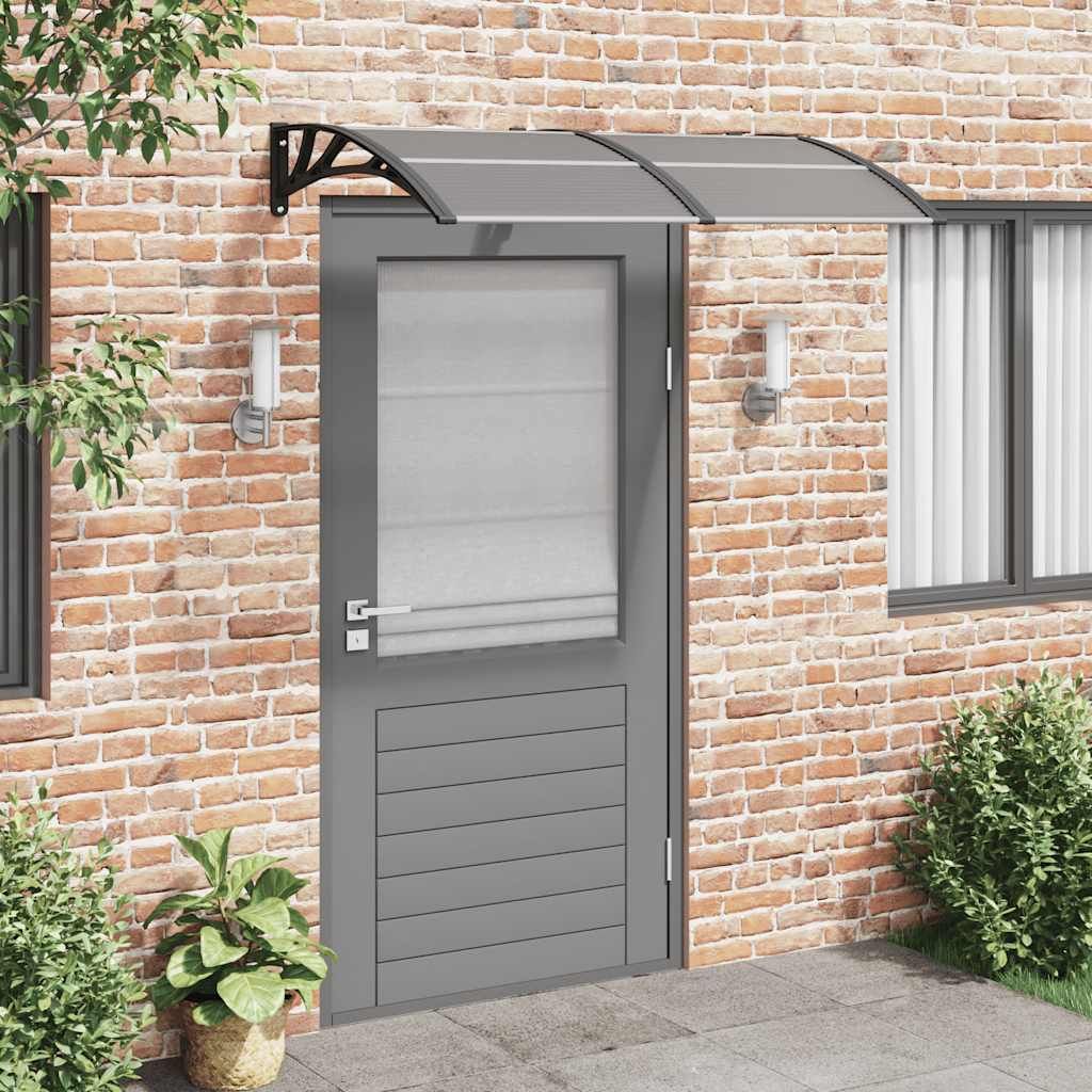 Tettoia per Porta Nera 150x75 cm Policarbonato vidaXL
