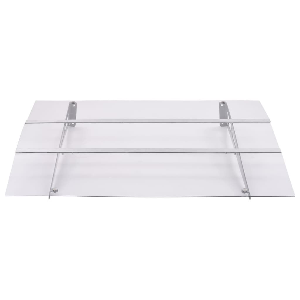 Baldacchino per Porta Argento e Trasparente 150x90 cm PET vidaXL