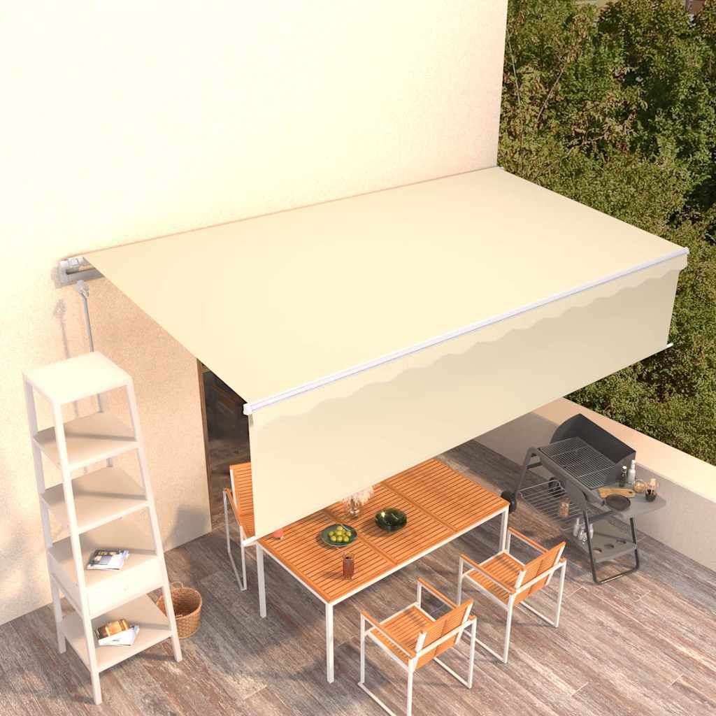 Tenda da Sole Retrattile Automatica con Parasole 6x3 m Crema vidaXL