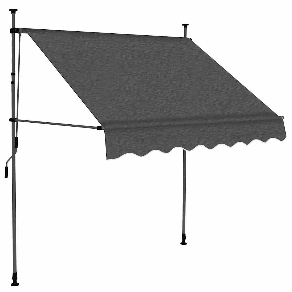 Tenda da Sole Retrattile Manuale con LED 200 cm Antracite vidaXL