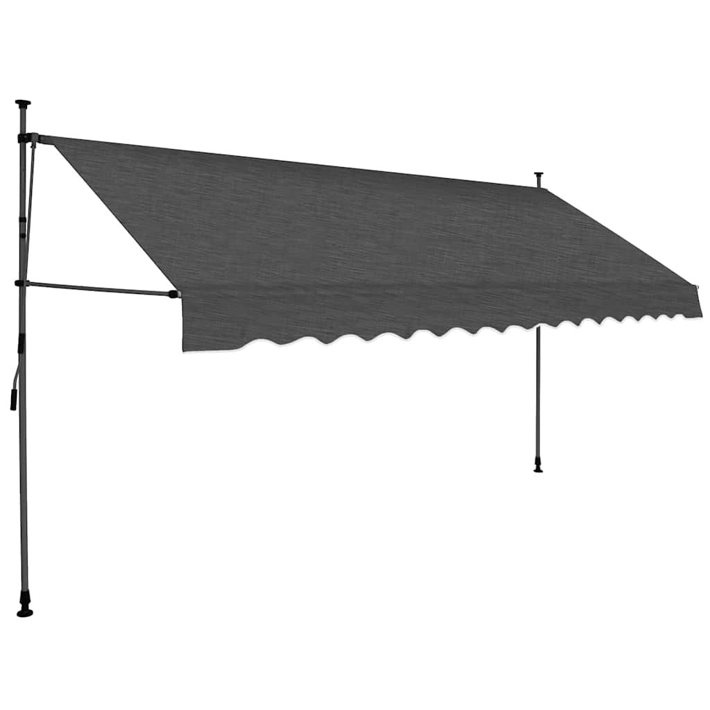 Tenda da Sole Retrattile Manuale con LED 400 cm Antracite vidaXL