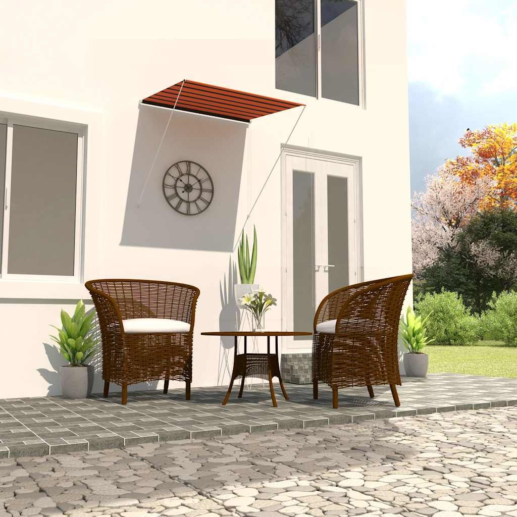 Tenda da Sole Retrattile 150x150 cm Arancione e Marrone vidaXL