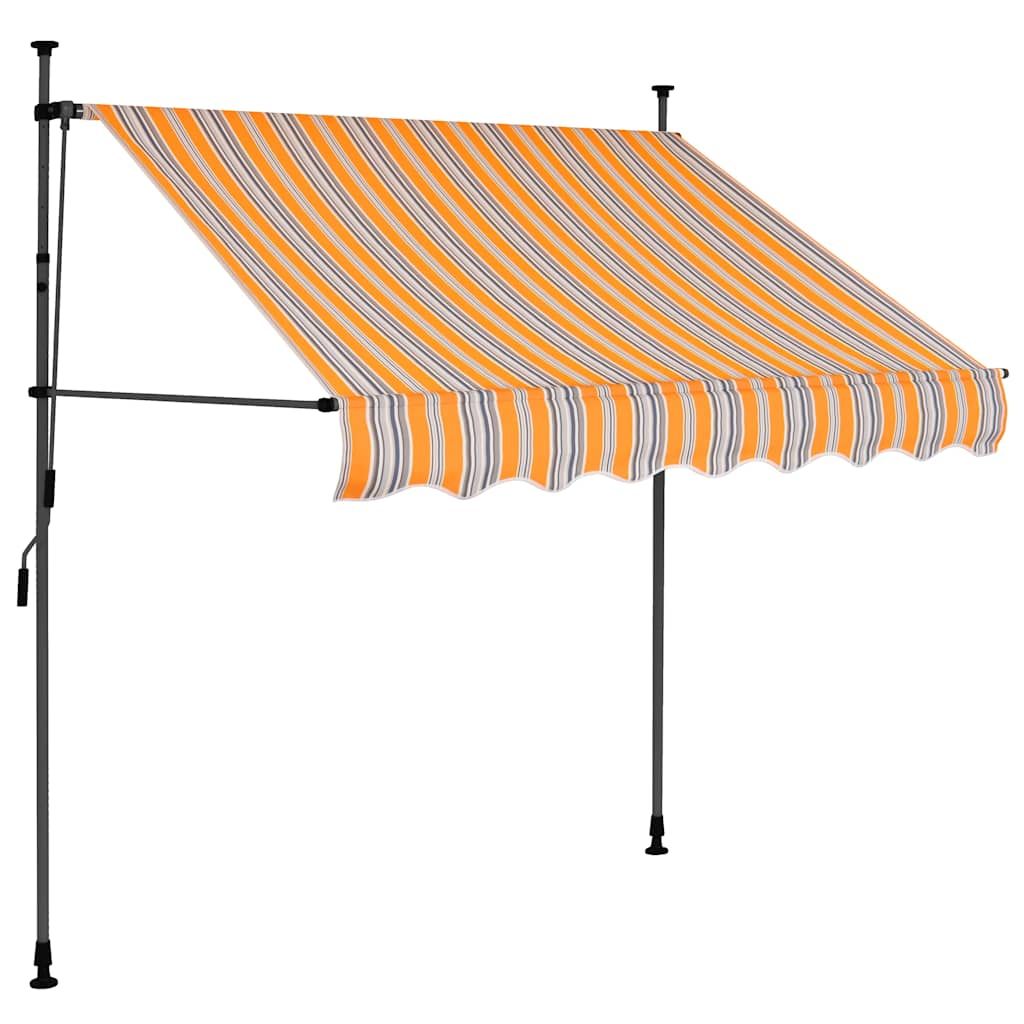 Tenda da Sole Retrattile Manuale con LED 150 cm Gialla e Blu vidaXL