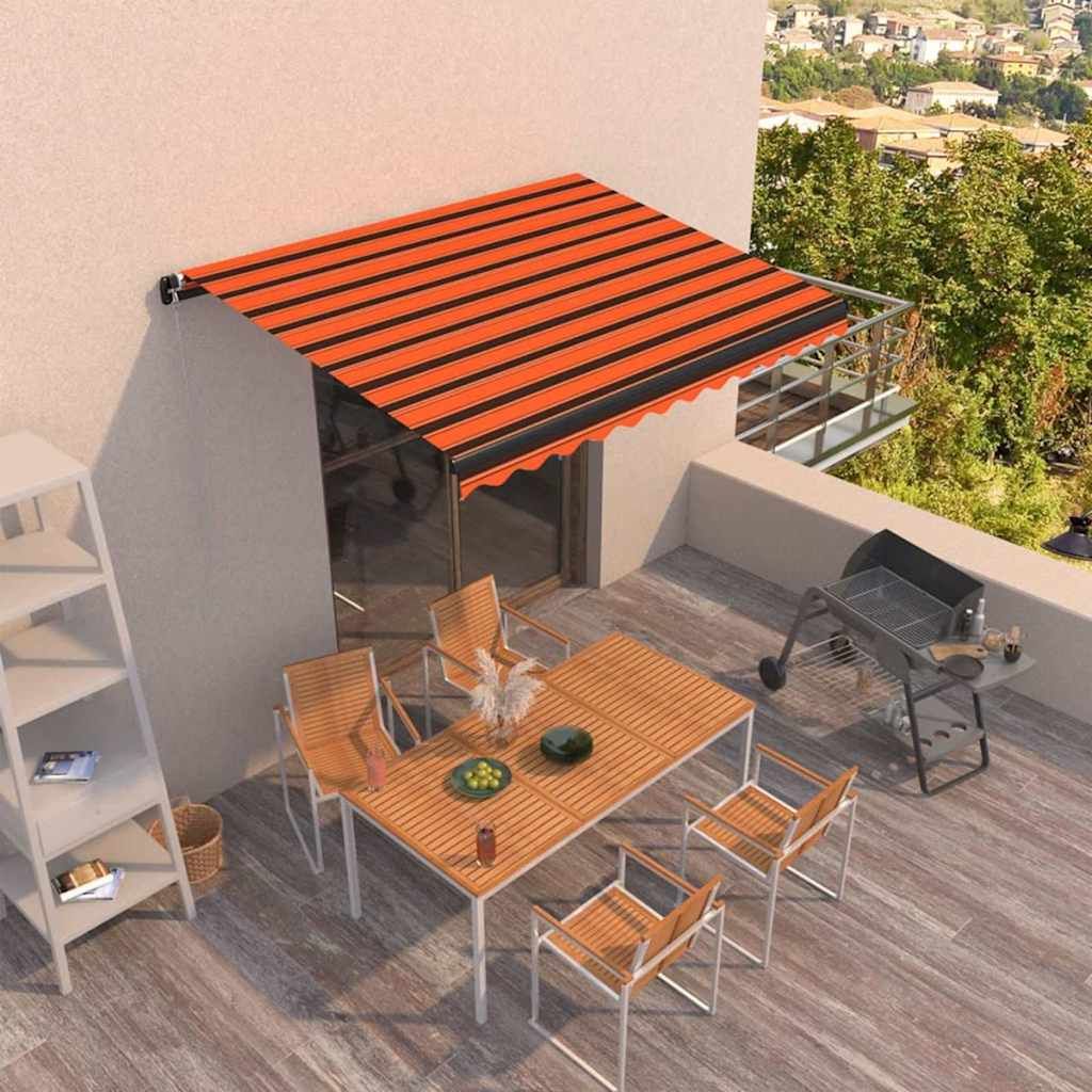 Tenda da Sole Retrattile Automatica 300x250cm Arancione Marrone vidaXL