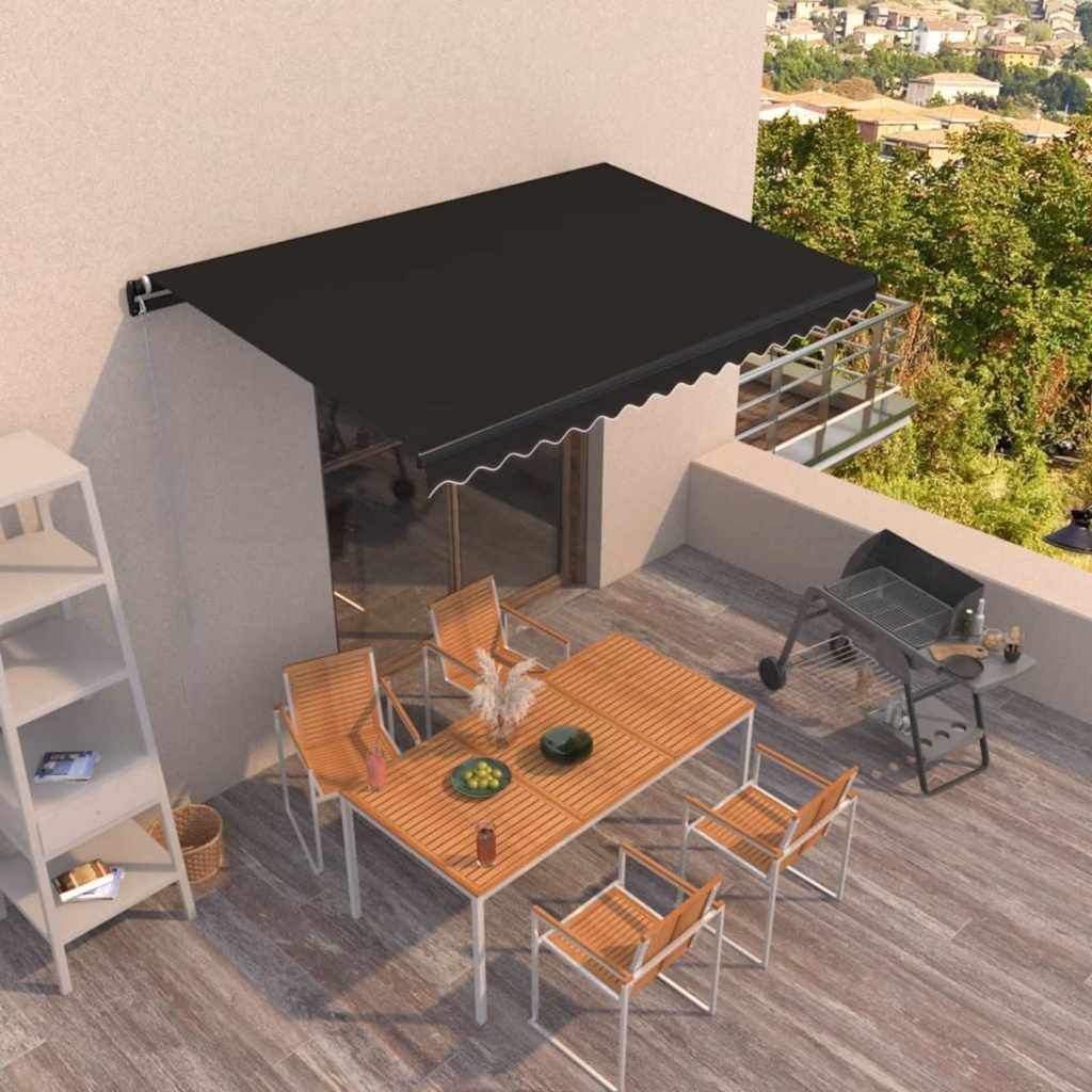 Tenda da Sole Retrattile Manuale 400x350 cm Antracite vidaXL
