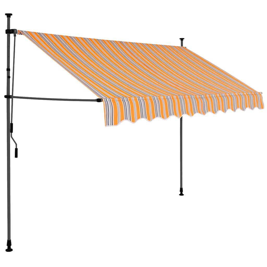 Tenda da Sole Retrattile Manuale con LED 250 cm Gialla e Blu vidaXL
