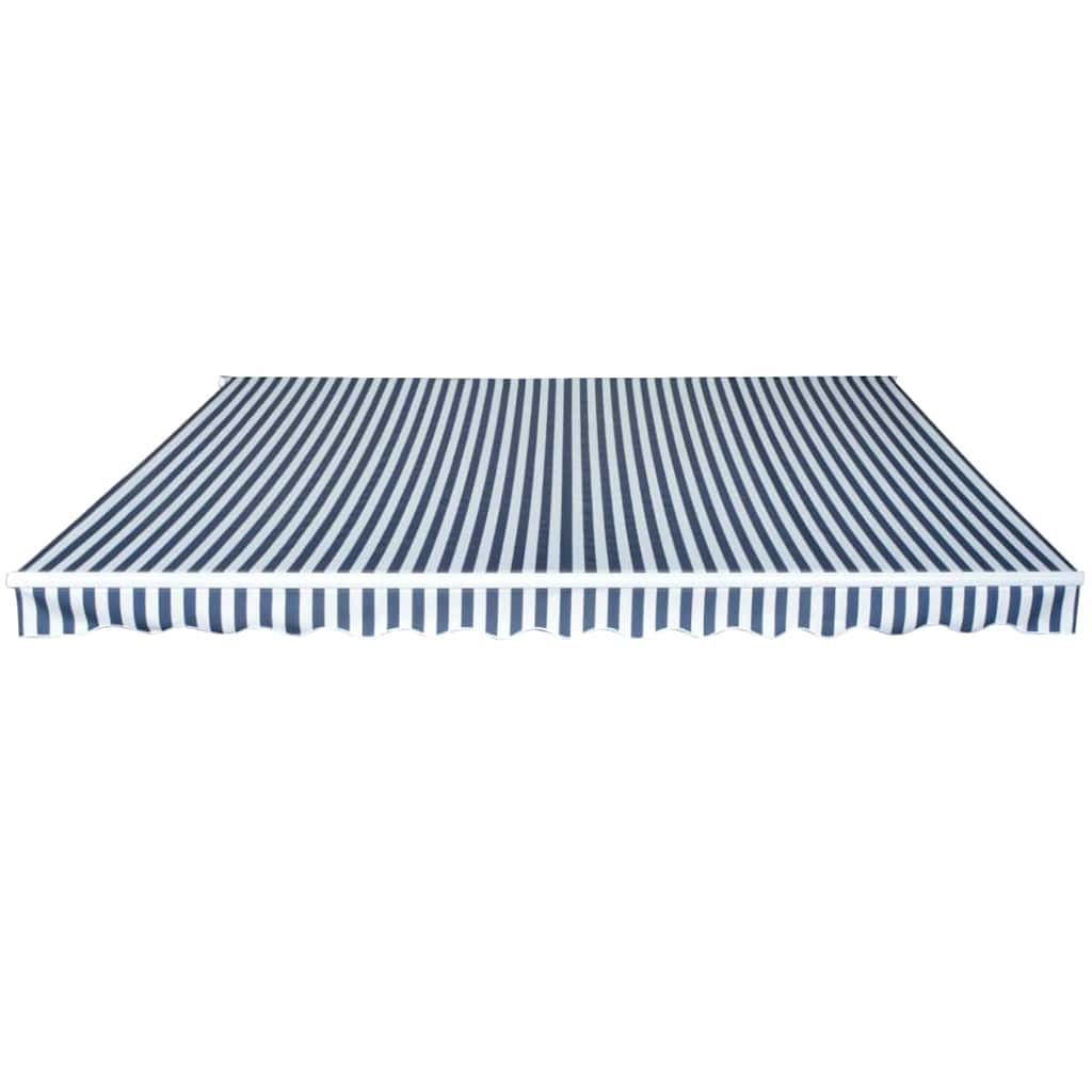 Tenda da Sole Pieghevole Manuale 450 cm Blu/Bianca vidaXL