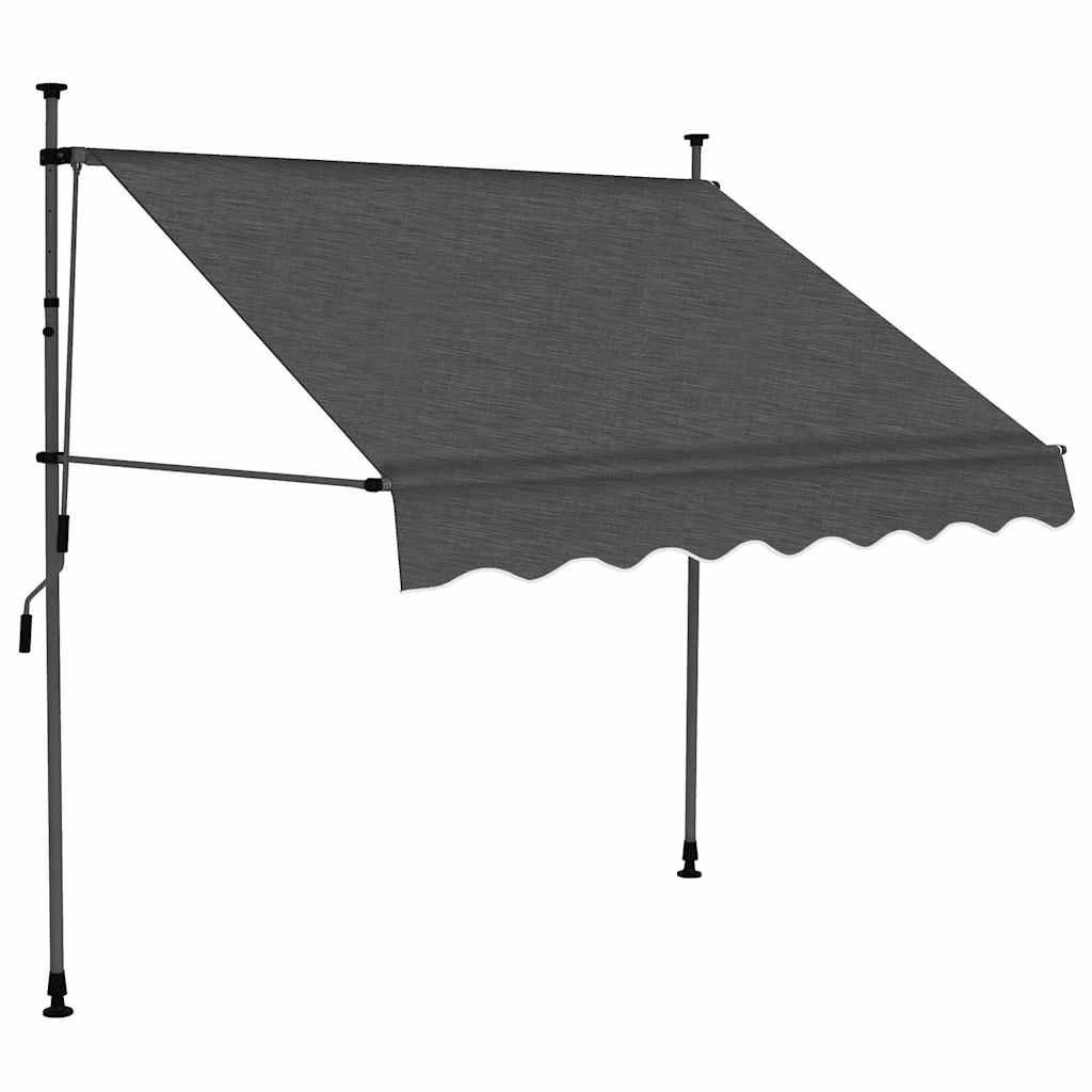 Tenda da Sole Retrattile Manuale con LED 150 cm Antracite vidaXL