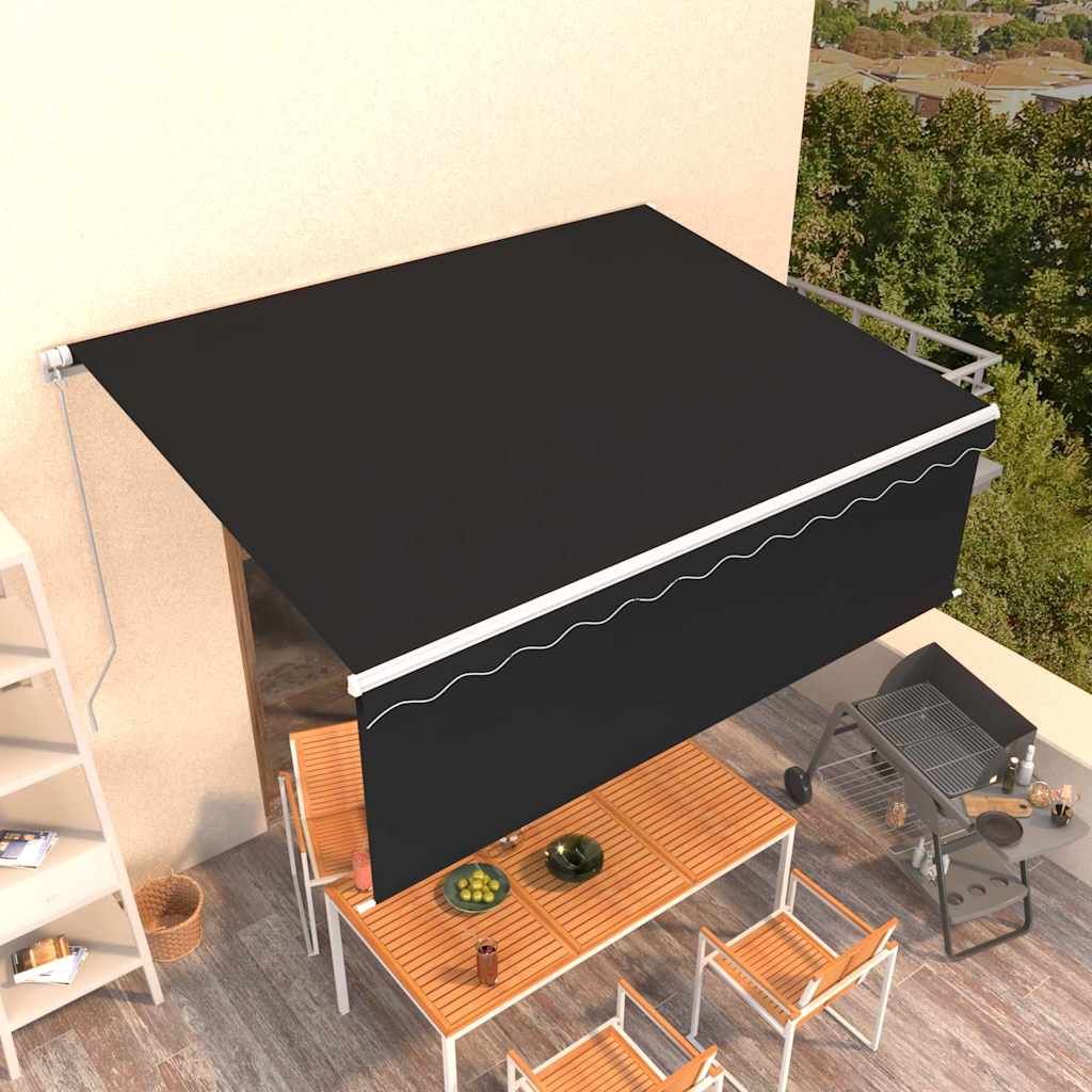 Tenda da Sole Retrattile Manuale con Parasole 4x3 m Antracite vidaXL