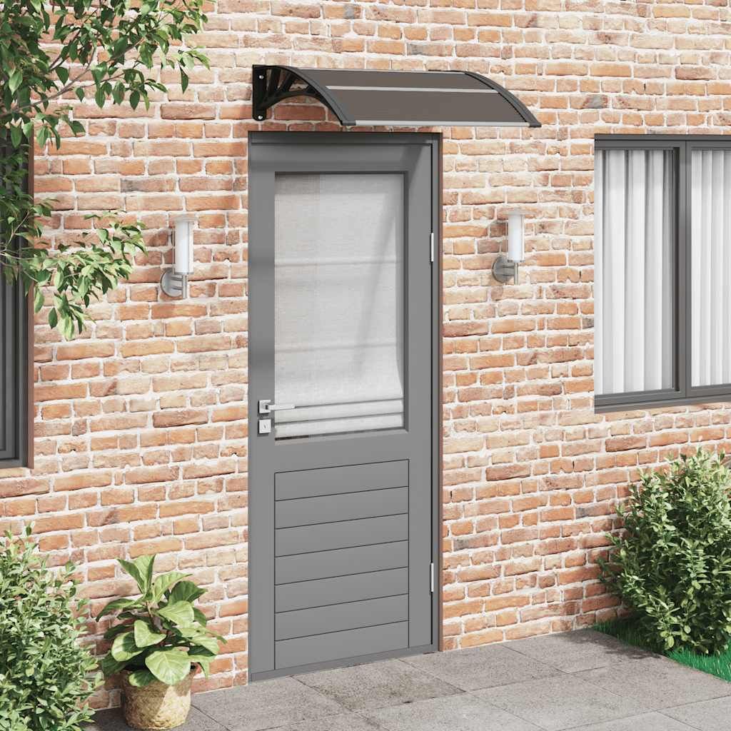 Pensilina per porta nera 80x75 cm in policarbonato vidaXL