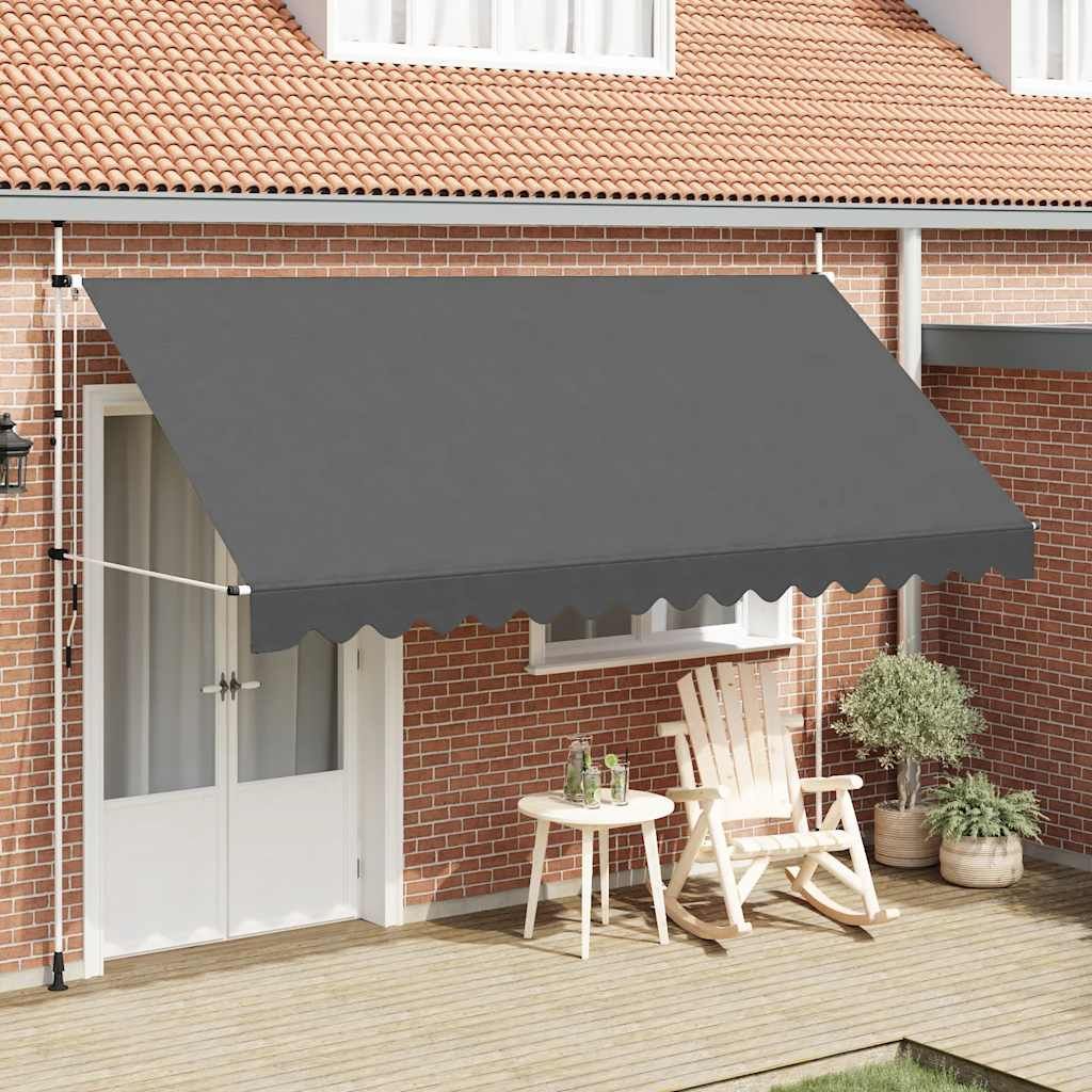 Tenda da Sole Retrattile Manuale 400 cm Antracite vidaXL