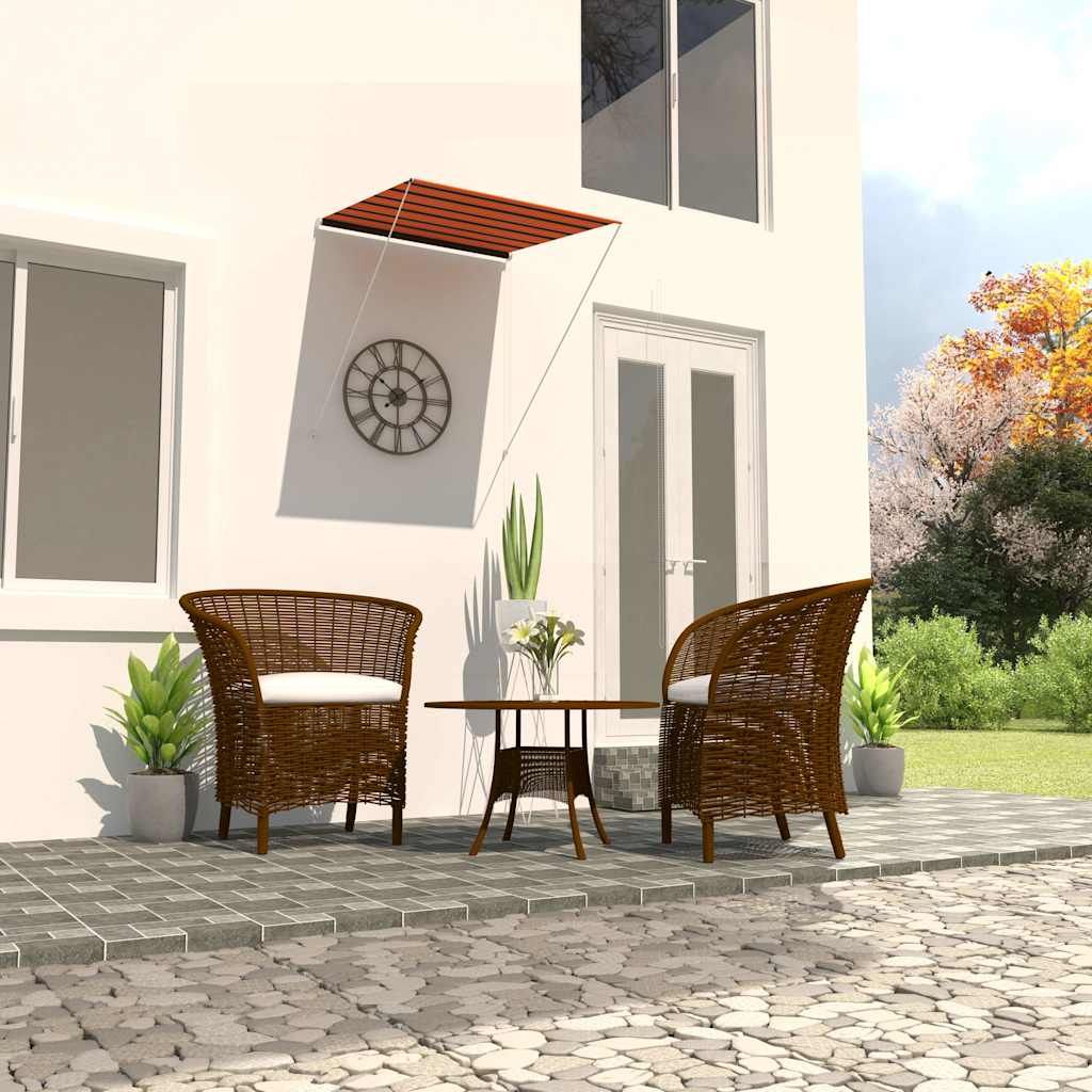 Tenda da Sole Retrattile con LED 100x150 cm Arancione e Marrone vidaXL
