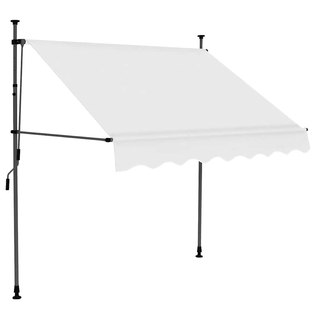 Tenda da Sole Retrattile Manuale con LED 150 cm Crema vidaXL