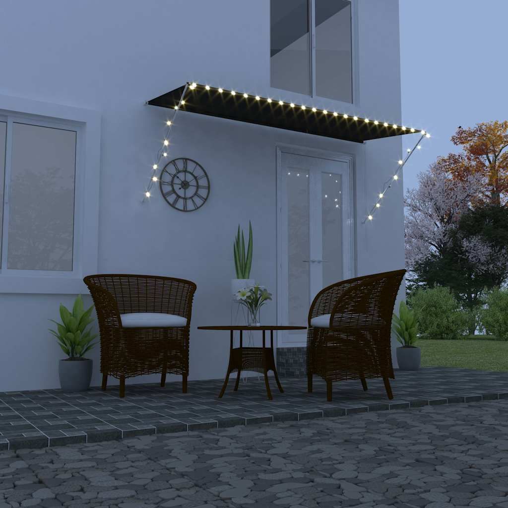 Tenda da Sole Retrattile con LED 300x150 cm Antracite vidaXL