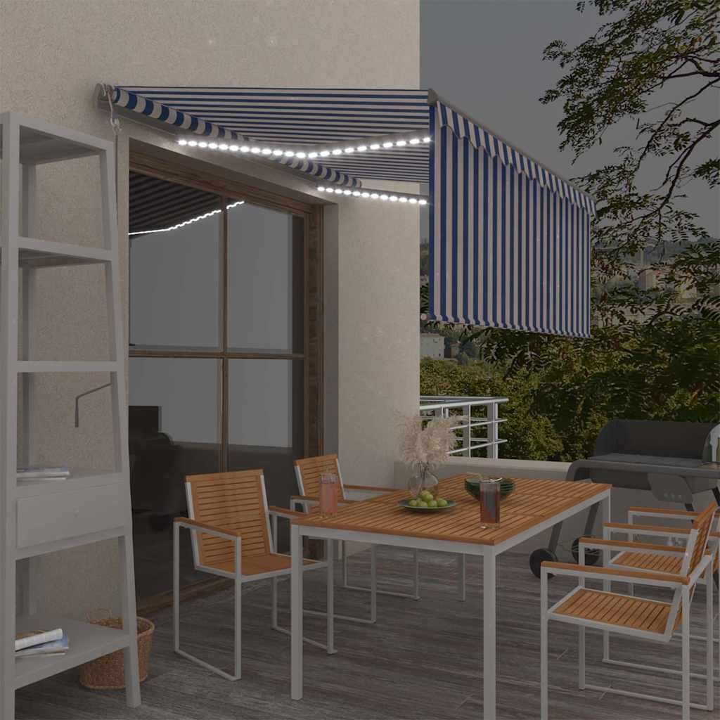 Tenda Automatica LED Sensore Vento 3,5x2,5m Arancione Marrone vidaXL