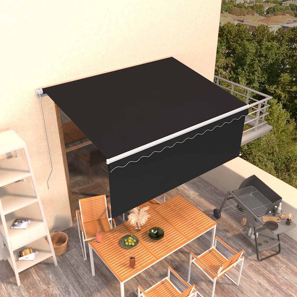 Tenda da Sole Retrattile Manuale con Parasole 3x2,5 m Antracite vidaXL