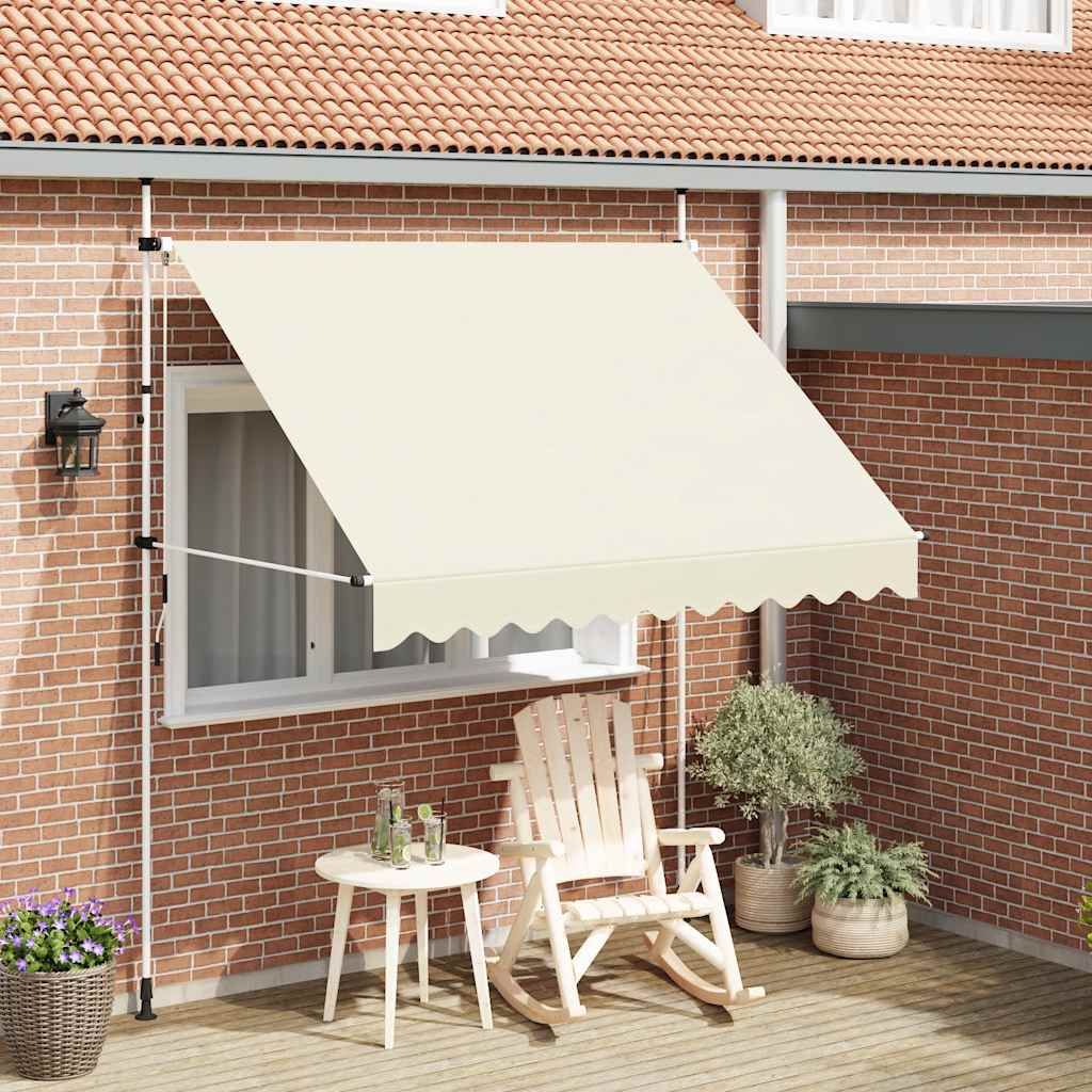 Tenda da Sole Retrattile Manuale 250 cm Crema vidaXL