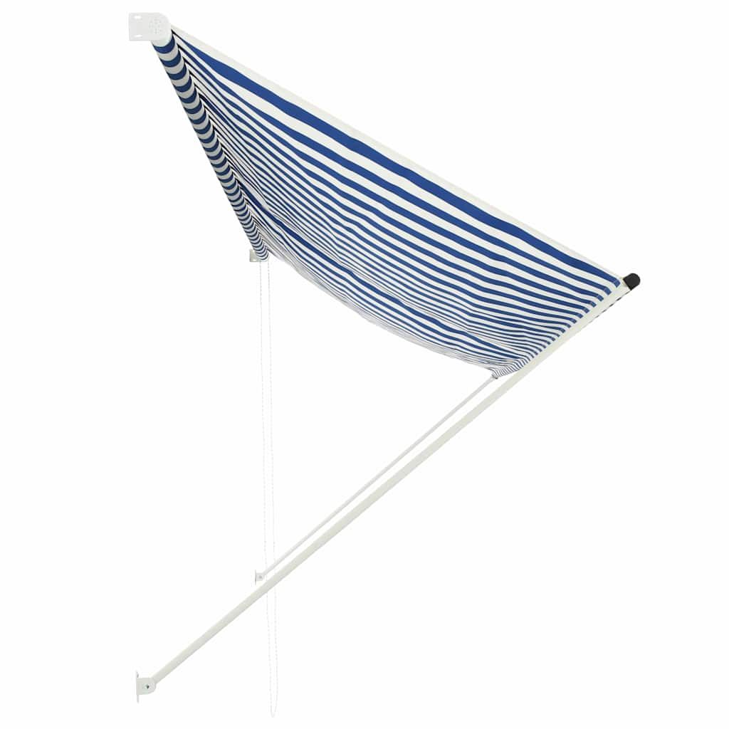 Tenda da Sole Retrattile 350x150 cm Blu e Bianco vidaXL