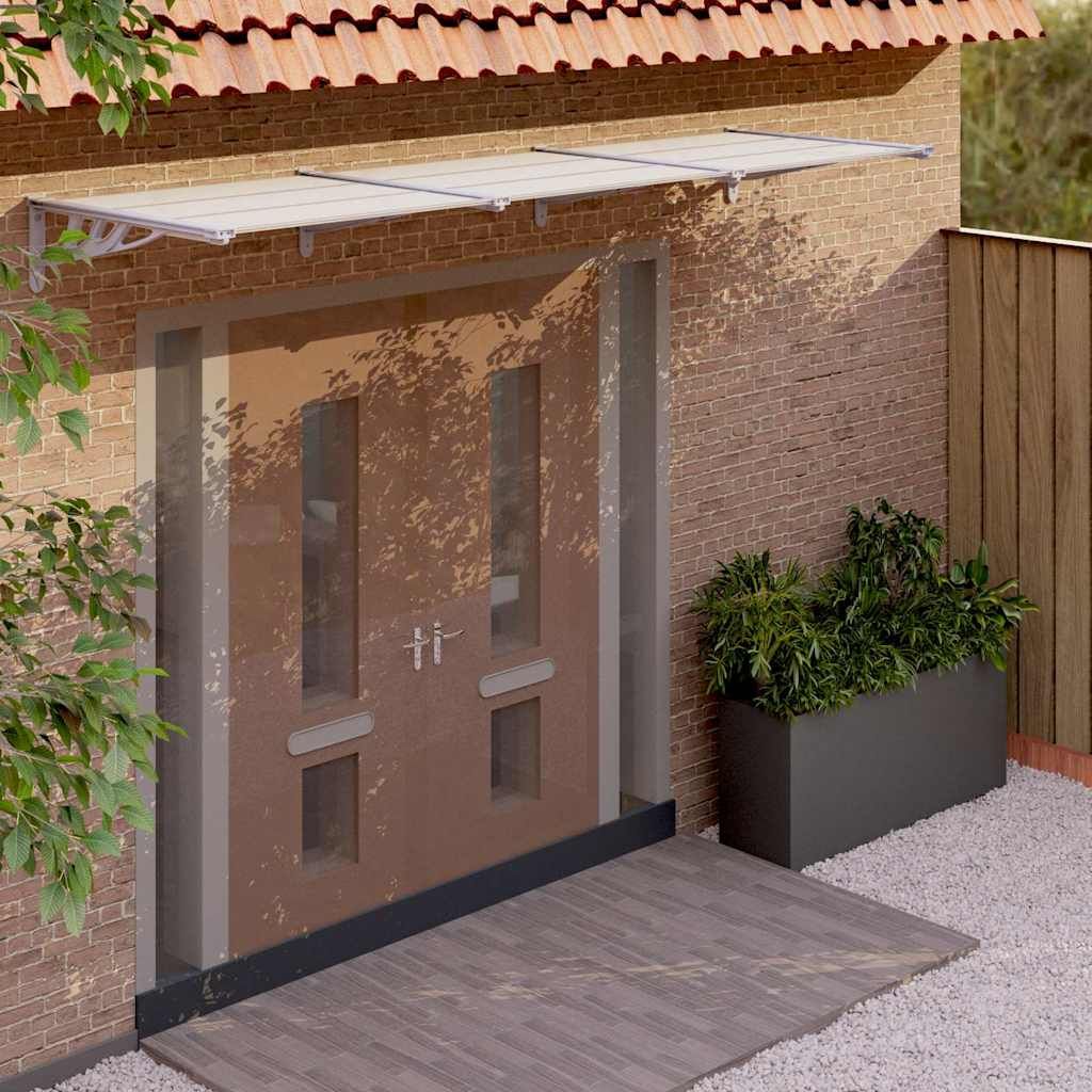 Tettoia per Porta Grigio e Trasparente 358,5x90cm Policarbonato vidaXL