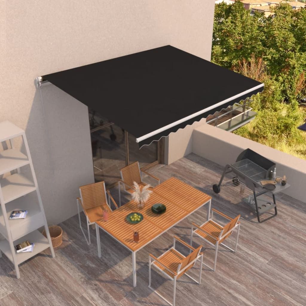 Tenda da Sole Retrattile Manuale 450x350 cm Antracite vidaXL