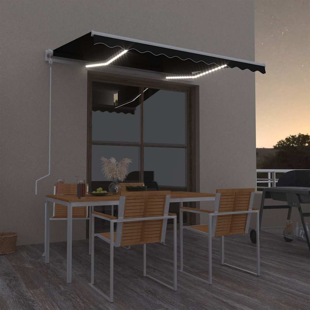 Tenda Automatica con Sensore Vento e LED 300x250 cm Antracite vidaXL