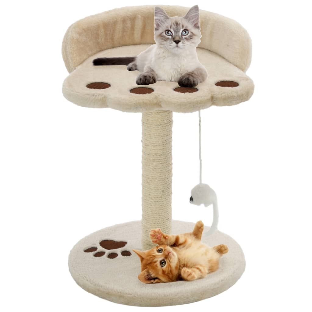 Albero per Gatti con Tiragraffi in Sisal 40 cm Beige e Marrone vidaXL