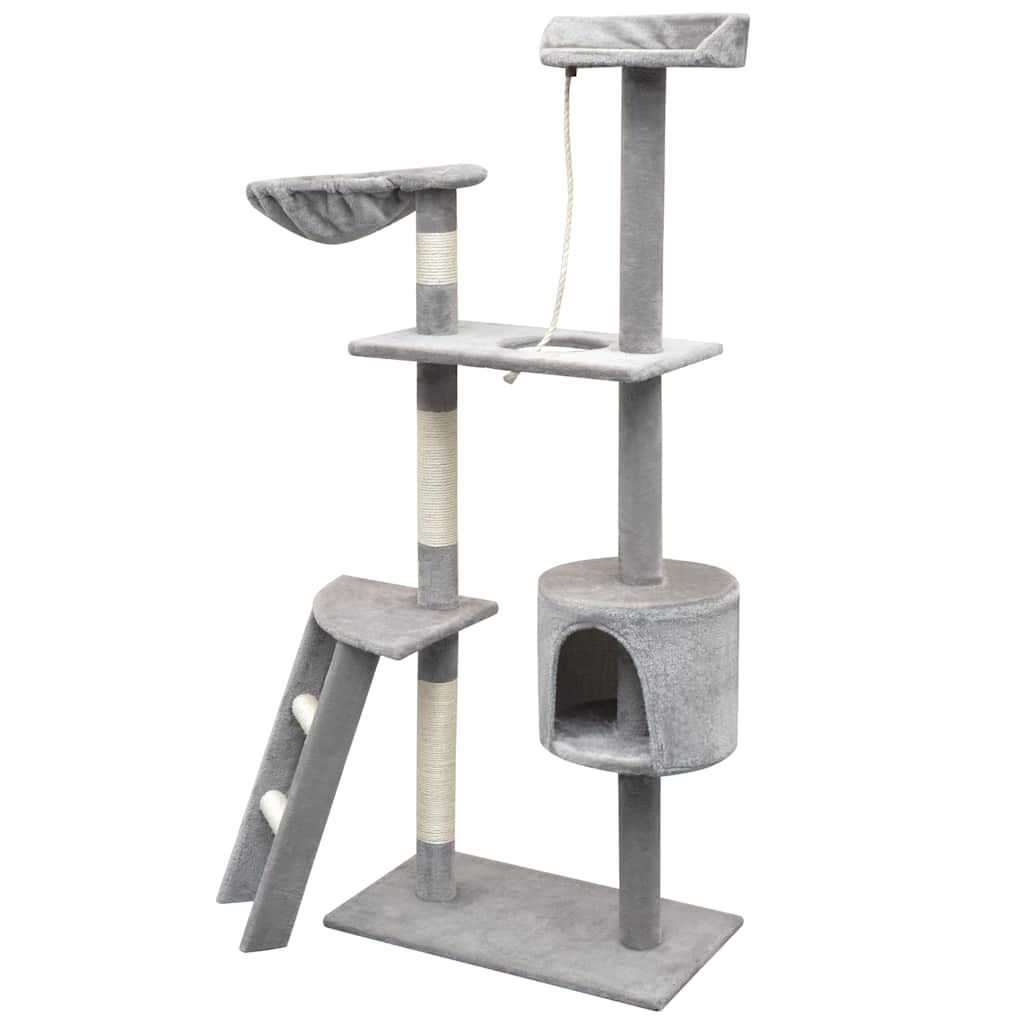 Albero per Gatti con Tiragraffi in Sisal 150 cm Grigio vidaXL