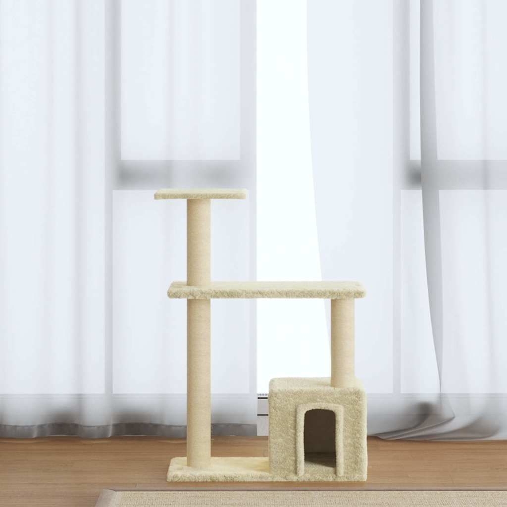 Albero per Gatti con Tiragraffi in Sisal Crema 70 cm vidaXL