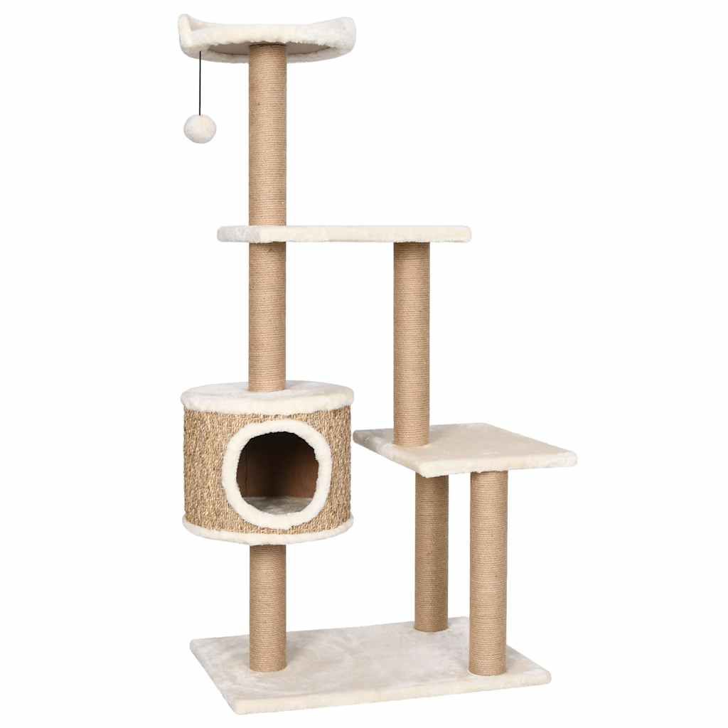 Albero per Gatti con Palo Tiragraffi 123 cm in Giunco vidaXL