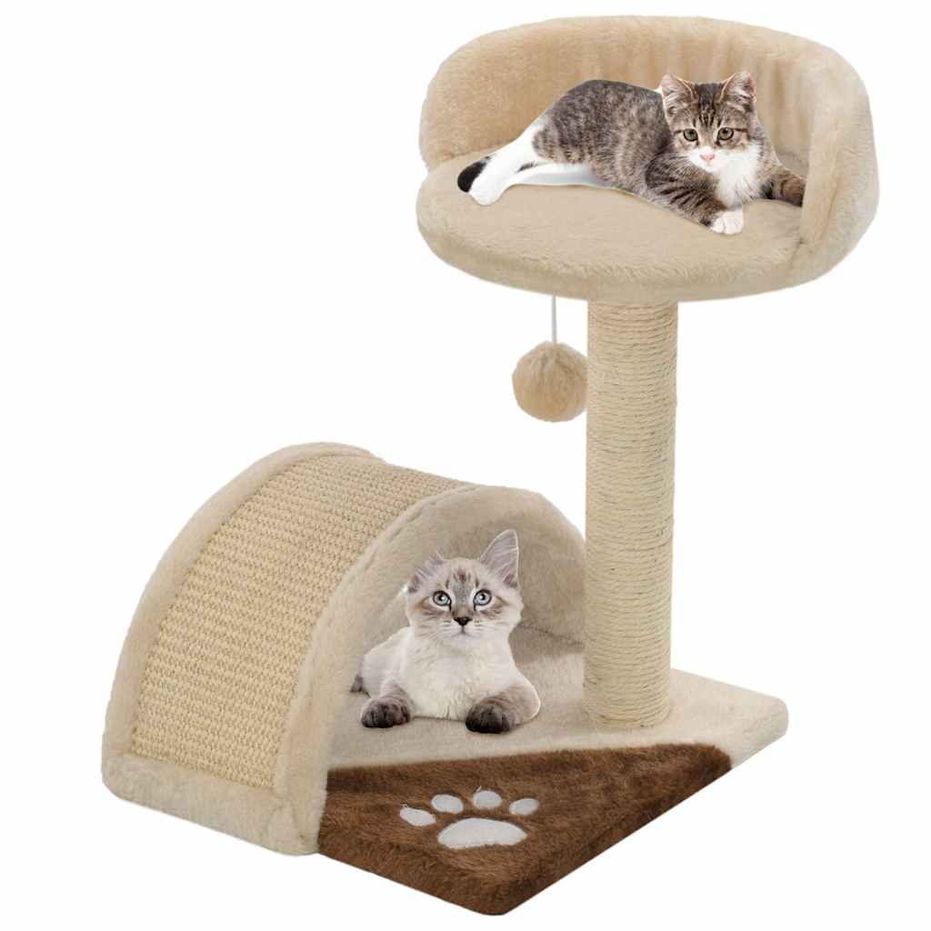 Albero per Gatti con Tiragraffi in Sisal 40cm Beige e Marrone vidaXL