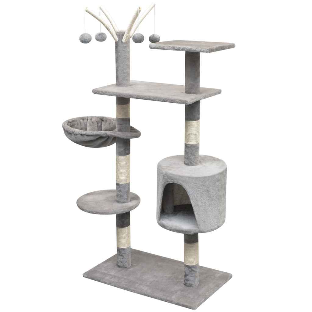 Albero per Gatti con Tiragraffi Sisal 125 cm Grigio vidaXL