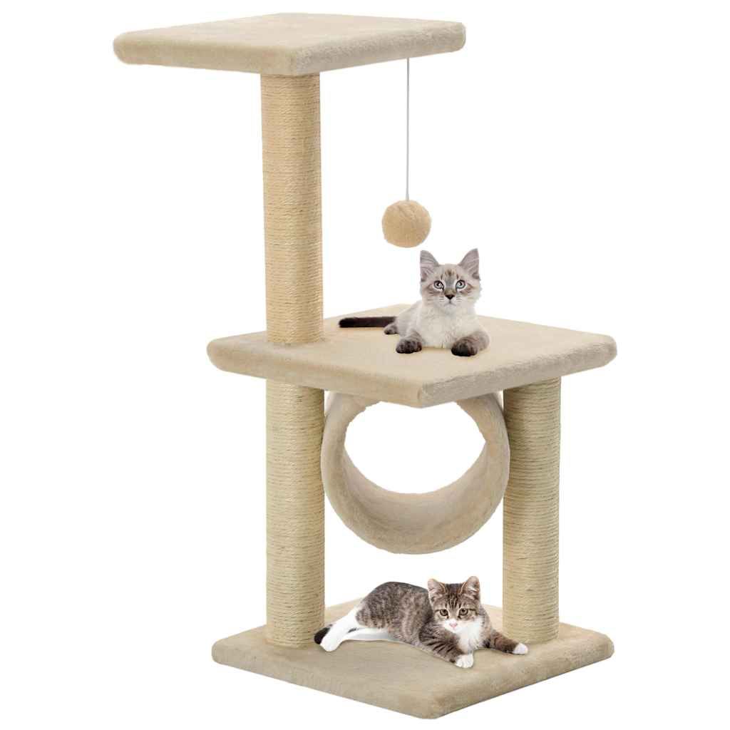 Albero per Gatti con Tiragraffi Sisal 65 cm Beige vidaXL
