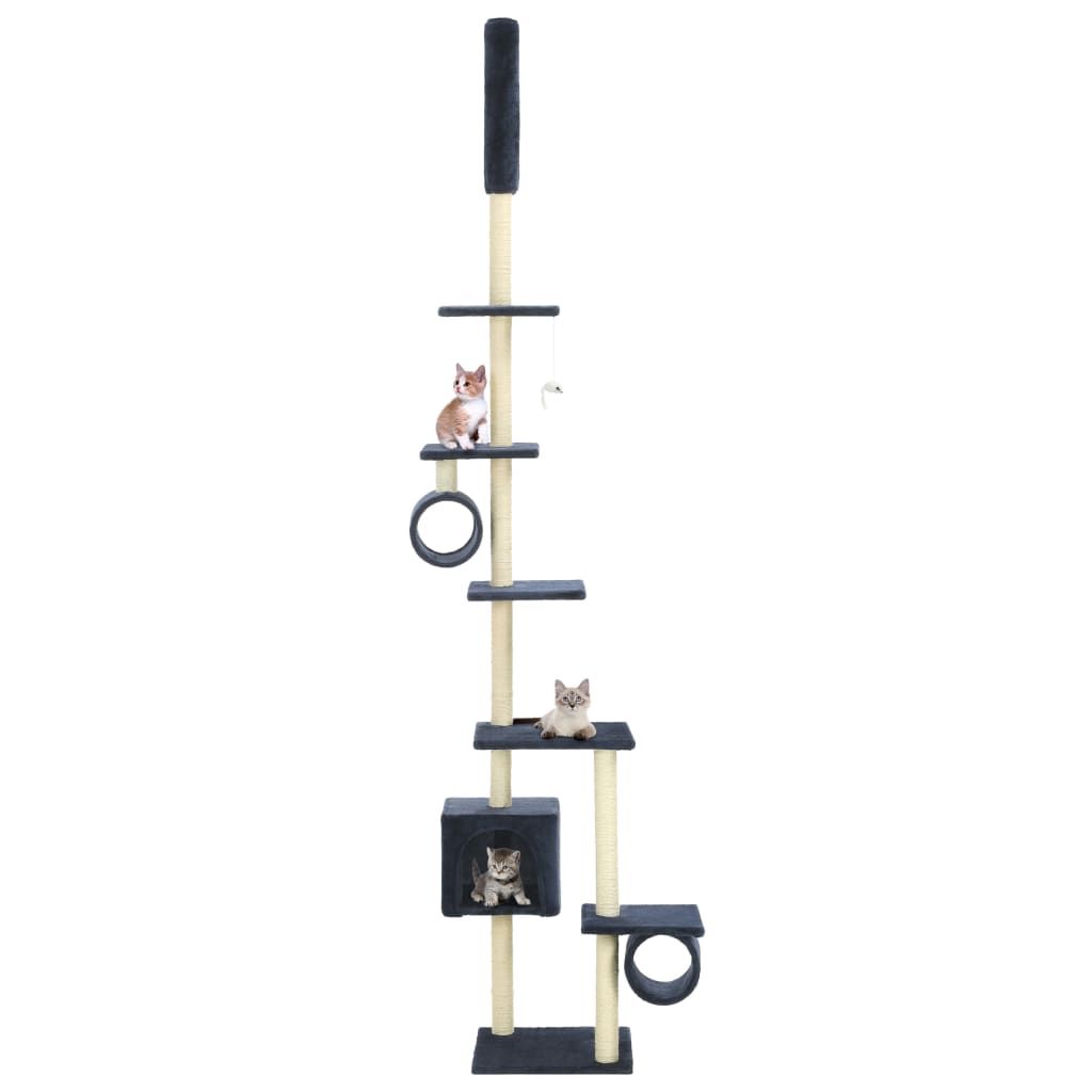 Albero per Gatti con Pali Tiragraffi in Sisal 260 cm Blu Scuro vidaXL