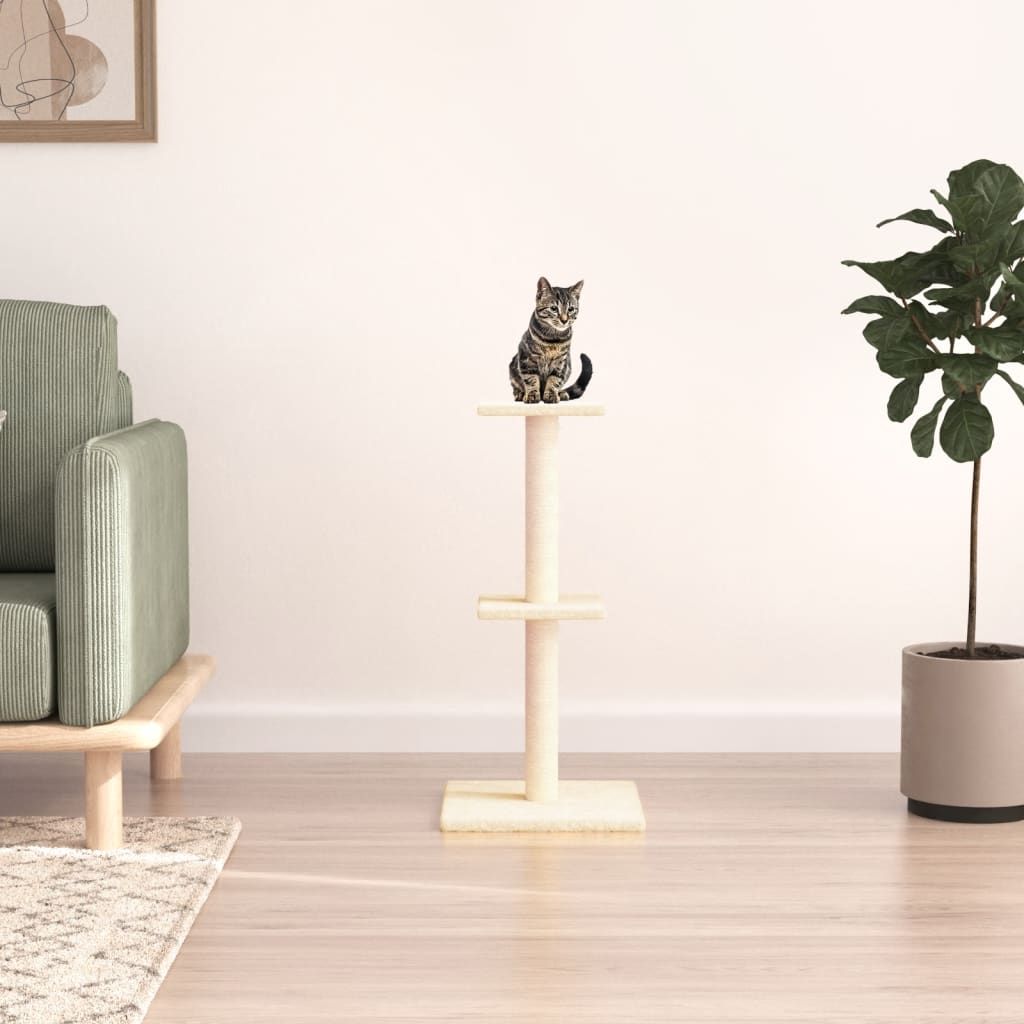 Albero per Gatti con Tiragraffi in Sisal Crema 73 cm vidaXL
