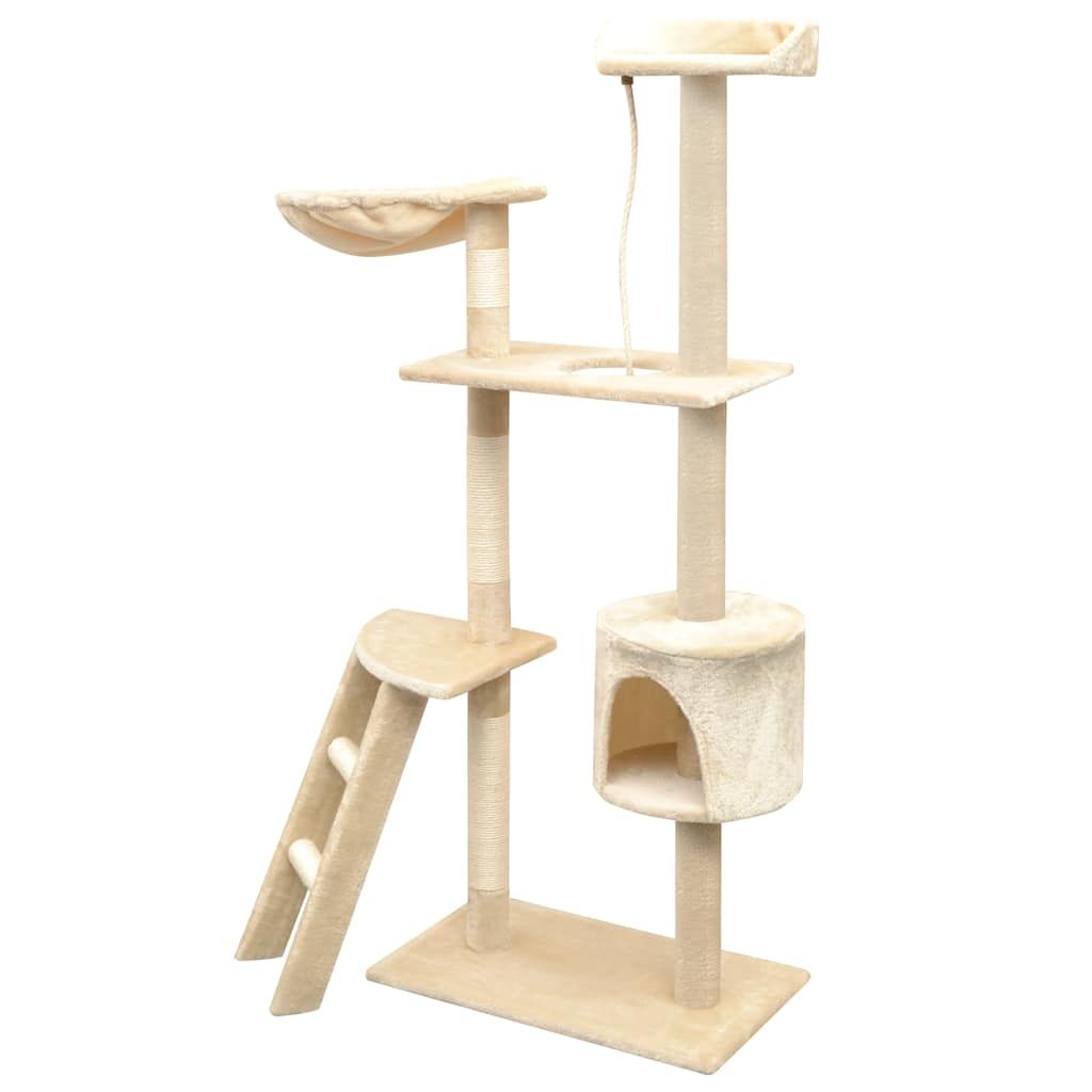 Albero per Gatti con Tiragraffi Sisal 150 cm Beige vidaXL