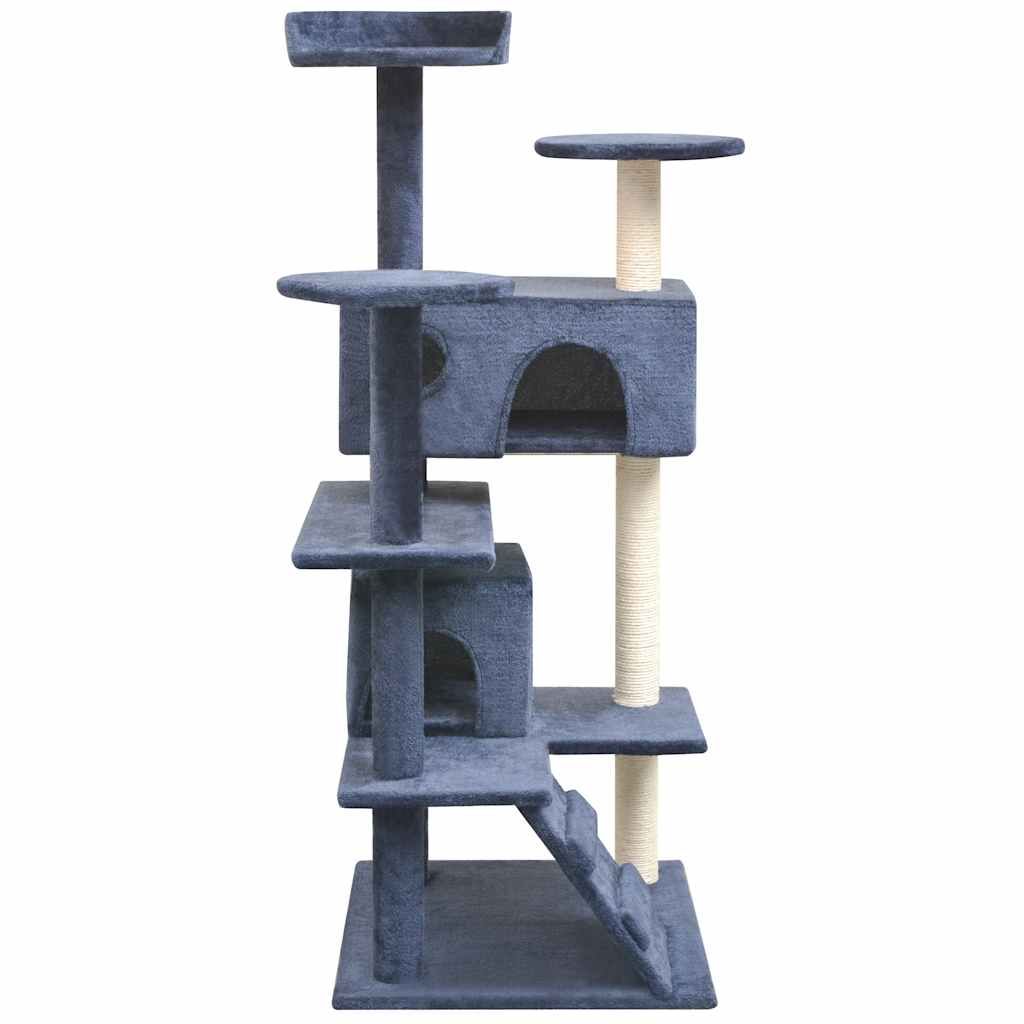 Albero per Gatti con Tiragraffi in Sisal 125 cm Blu Scuro vidaXL