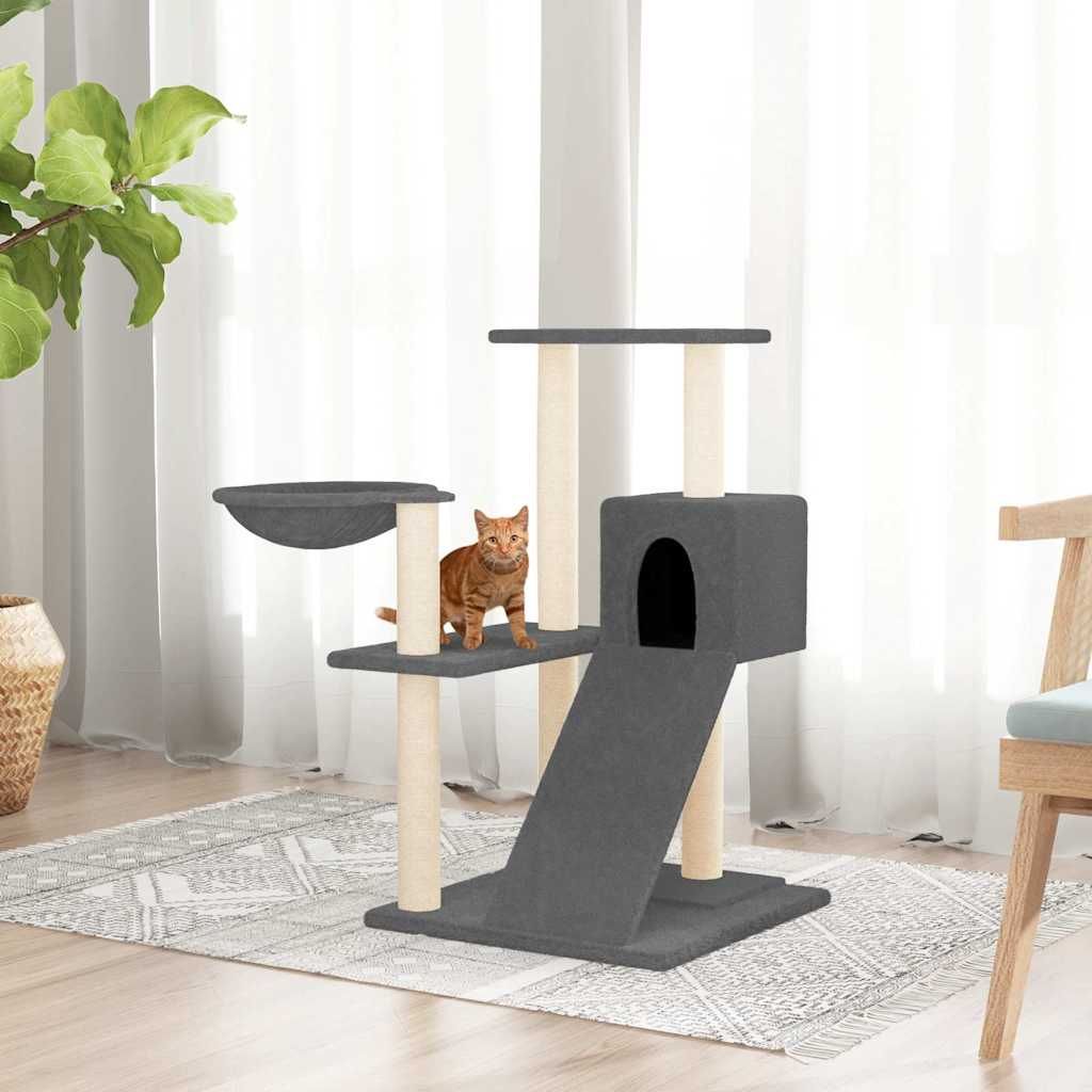 Albero per Gatti con Tiragraffi in Sisal Grigio Scuro 82 cm vidaXL