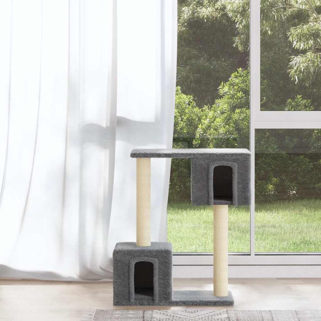 Albero per Gatti con Tiragraffi in Sisal Grigio Chiaro 60 cm vidaXL