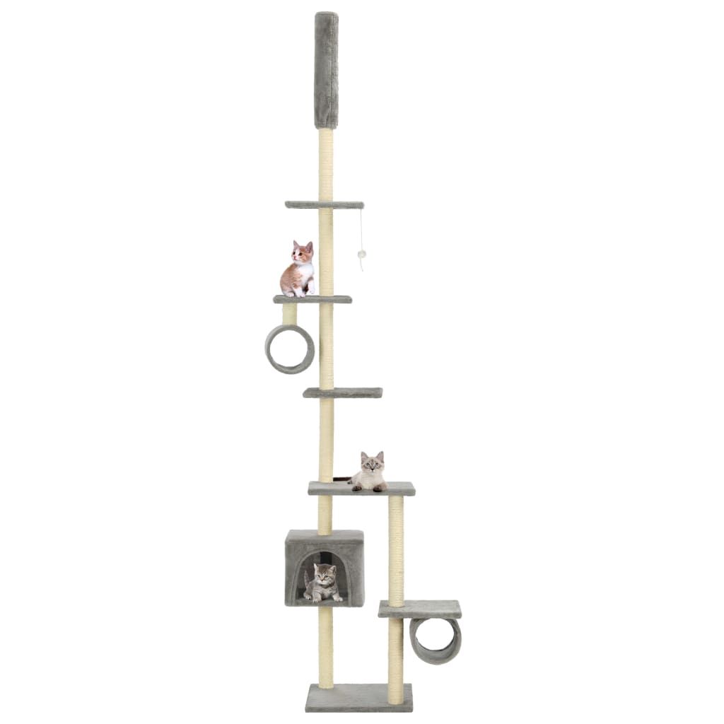 Albero per Gatti con Tiragraffi in Sisal 203 cm Grigio vidaXL