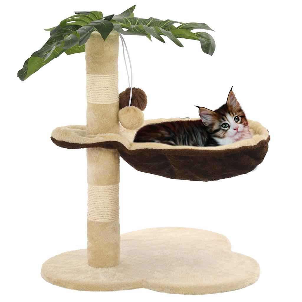 Albero per Gatti con Tiragraffi in Sisal 50cm Beige e Marrone vidaXL