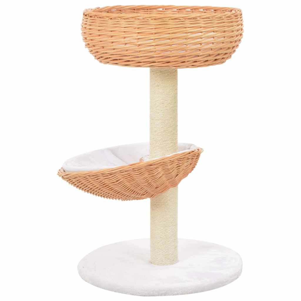 Albero per Gatti con Tiragraffi in Legno di Salice Naturale vidaXL