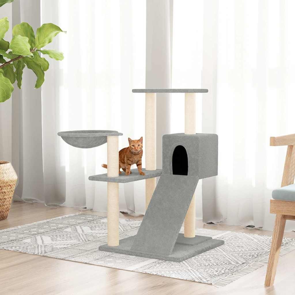 Albero per Gatti con Tiragraffi in Sisal Grigio Chiaro 82 cm vidaXL