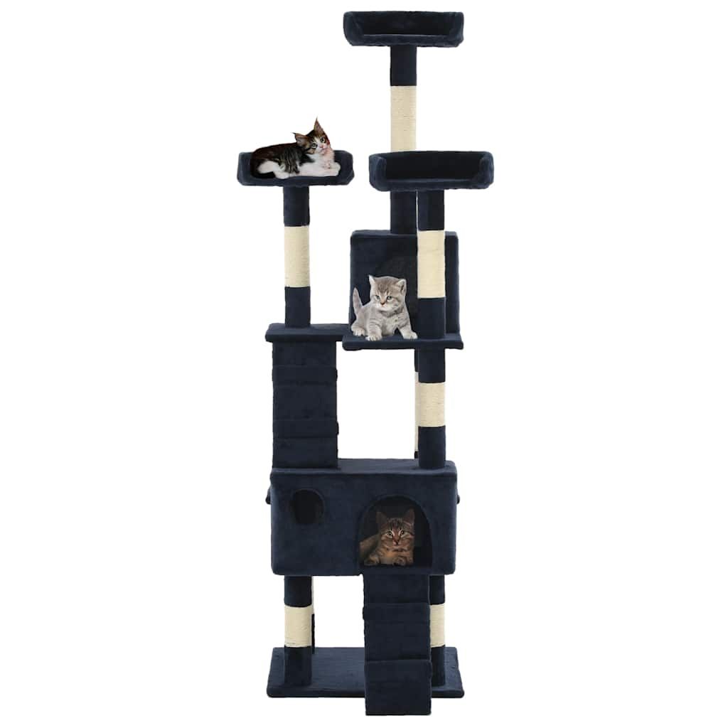 Albero per Gatti con Tiragraffi in Sisal 170 cm Blu vidaXL