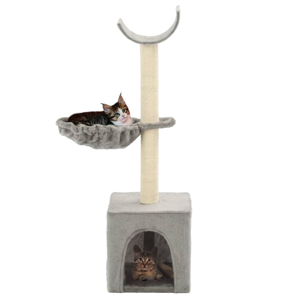 Albero per Gatti con Tiragraffi in Sisal 105 cm Grigio vidaXL