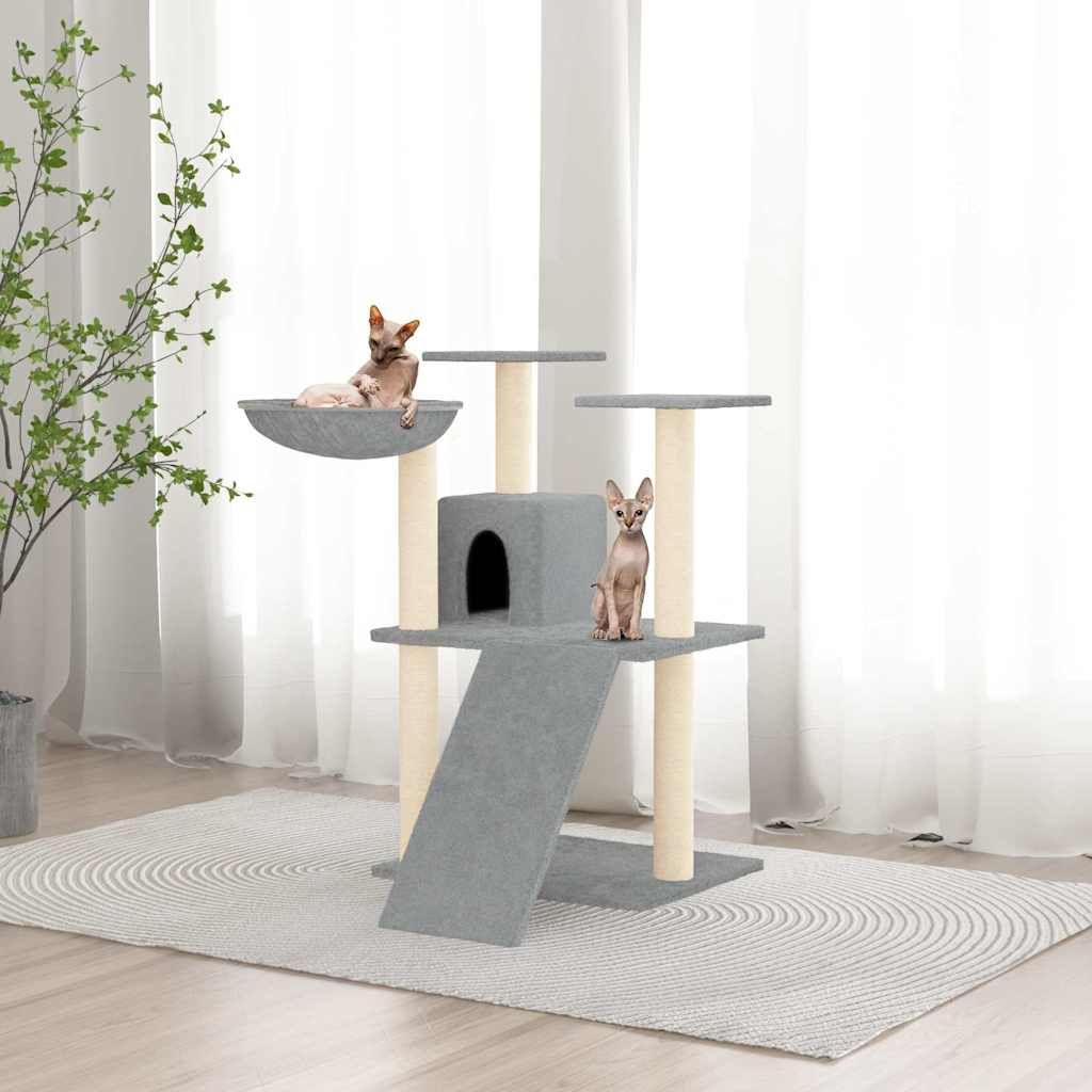 Albero per Gatti con Tiragraffi in Sisal Grigio Chiaro 83 cm vidaXL