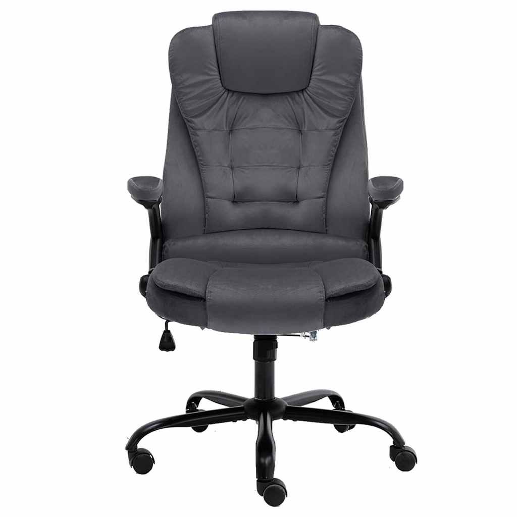Sedia da Ufficio Grigio Scuro in Velluto vidaXL