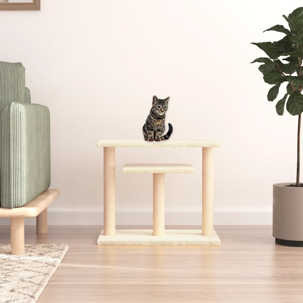 Pali Tiragraffi per Gatti con Piattaforme Crema 62,5 cm vidaXL