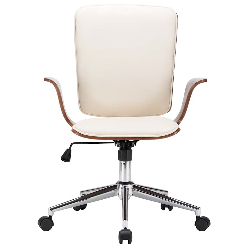 Sedia da Ufficio Girevole in Similpelle e Legno Curvato vidaXL