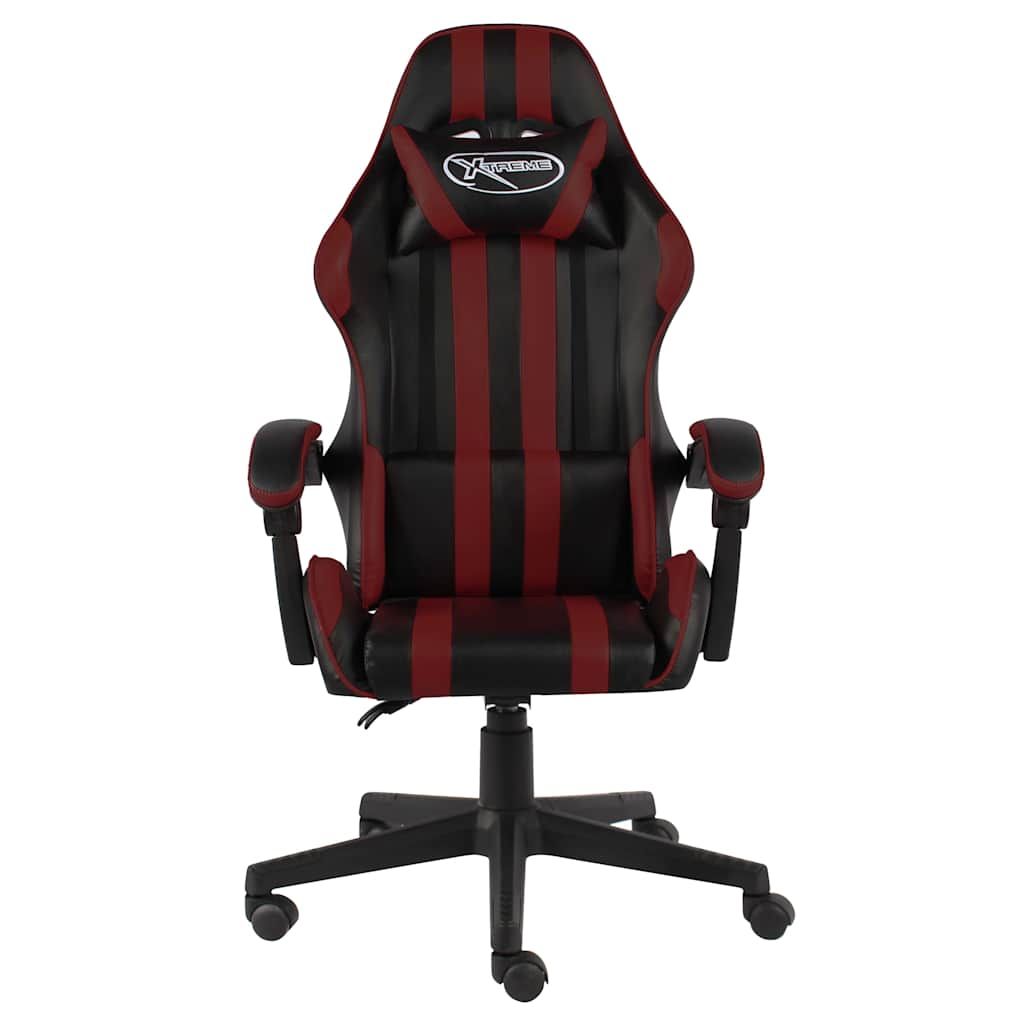 Sedia da Gaming Nero e Rosso Vino in Similpelle vidaXL