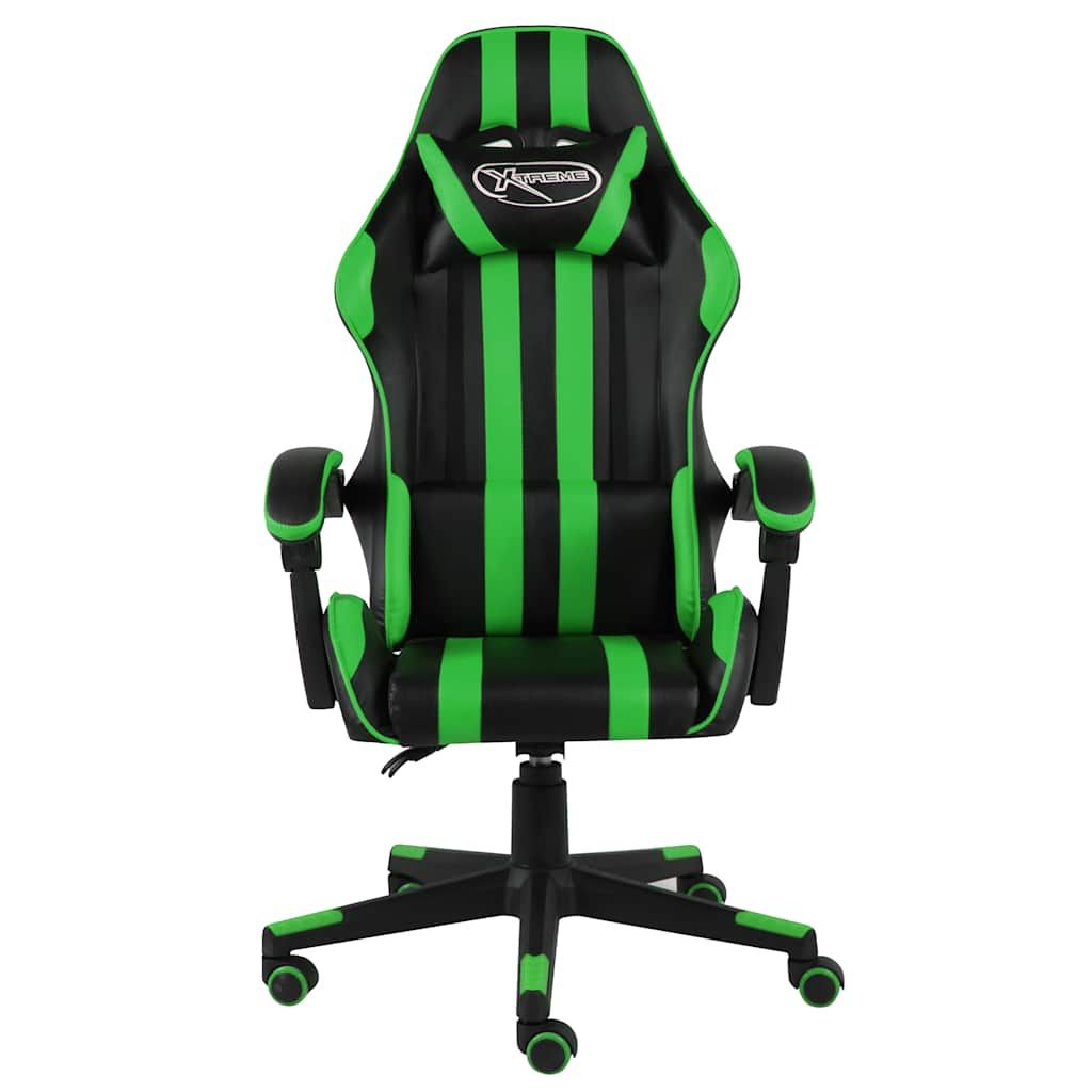 Sedia da Gaming Nero e Verde in Similpelle vidaXL